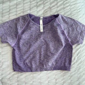 Lavender cropped workout top